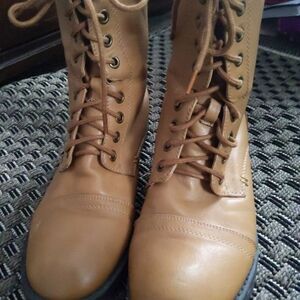 Call It Spring Brown Lace-Up Combat Boots